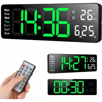 Hodiny LED Hodiny s Časovačem, Budíkem, Ovládáním & Teplotou - Ložnice, Kuchyně