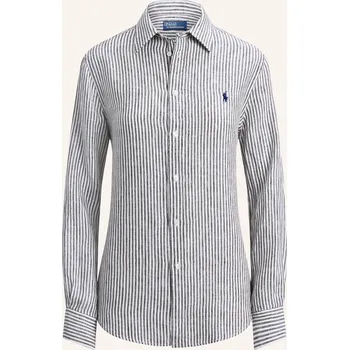 Dámská halenka Polo Ralph Lauren Dámská Lněná Košile, tmavě šedá / bílá, 38