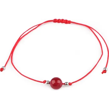 Náramek Výprodej - Náramek shamballa minerální korálek - karneol Varianta: 1 karneol, Balení: 1 ks