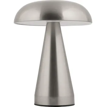 Lampička Leitmotiv Stolní lampa ve tvaru hřibu LED RACHEL, bezdrátová, Ø 15,5 cm, stříbrná