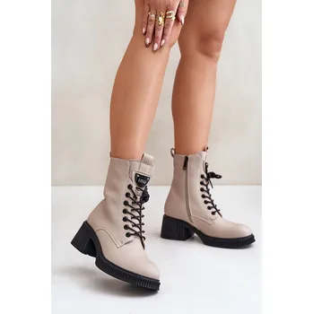 Dámská zimní obuv Boty na podpatku model 201012 Step in style béžový 36