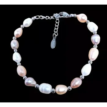 Náramek Říční perly tříbarevné – náramek z chirurgické oceli v AA kvalitě