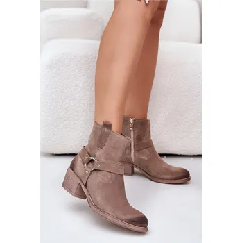 Dámská zimní obuv Boty na podpatku model 201176 Step in style béžový 39