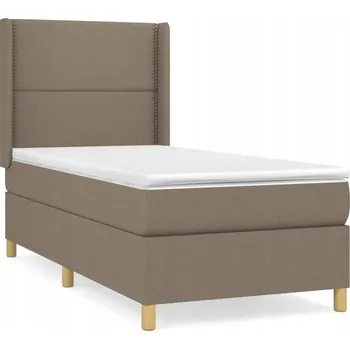 Postel Kontinentální postel taupe 203 x 93 x 118/128 cm s matrací 90 x 200 x 20 cm