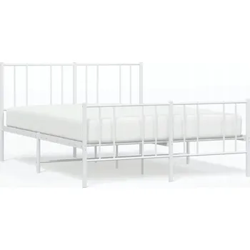 Postel Bílý kovový rám postele 196 x 146 x 90 cm s úložným prostorem
