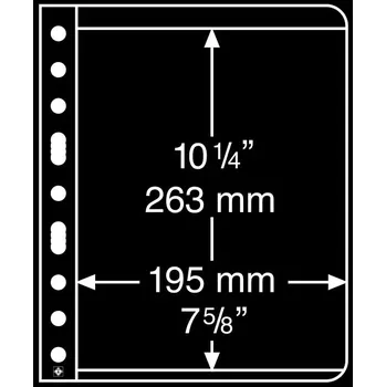 Poštovní známka Leuchtturm VARIO listy 1S - černé (bal. 5 ks)