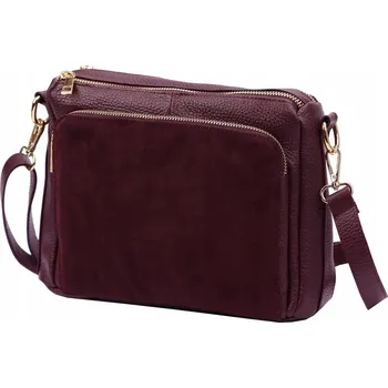 Kabelka Vera Pelle kabelka kožená kabelka přes rameno z pravé kůže červená