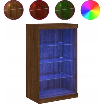 Komoda Moderní komoda s LED osvětlením, hnědý dub, 60,5 x 37 x 100 cm