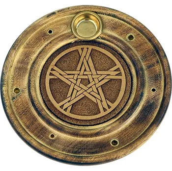 Čajovna Mani Bhadra Mani Bhadra Stojánek na vonné tyčinky a kužely Pentagram, Ø 10 cm