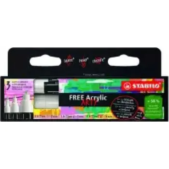 Akrylový popisovač bílý Stabilo 3 ks