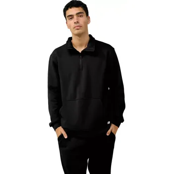 Pánská móda Pánská fleece mikina se zipem u výstřihu Vamp 23712 černá velikost XXL
