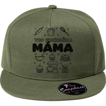 Top kuchařka máma, černý potisk - Kšiltovka, čepice 5P RAP - nastavitelná