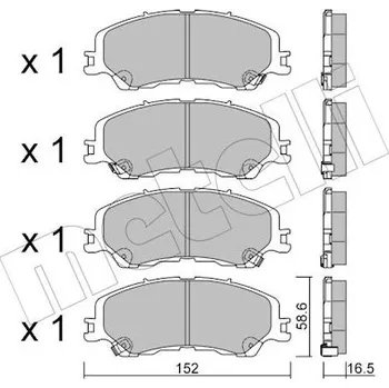 Brzdová destička Sada brzdových destiček, vždy 4 kusy v sadě METELLI 22-1450-0