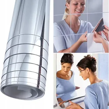 Zrcadlo LUSTRA SAMOPRZYLEPNE WYSOKIE ZRCADLO SAMOLEPICÍ BEZ RÁMU VELKÉ 60X200CM