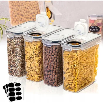 Dóza na potraviny 4 HERMETICKÉ NÁDOBY NA POTRAVINY PLASTOVÉ UZAVÍRATELNÉ KRABIČKY SADA 4L