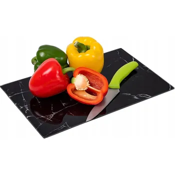 Obraz Skleněná kuchyňská deska mramor černá 30x20 cm