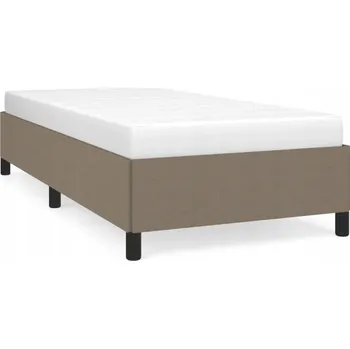 Postel Rám postele 193x93x35 cm, barva taupe, látka a překližka, bez matrace