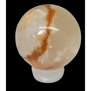 Aragonit koule cca 5 cm s achátem – silný esoterický kámen pro klid a stabilitu