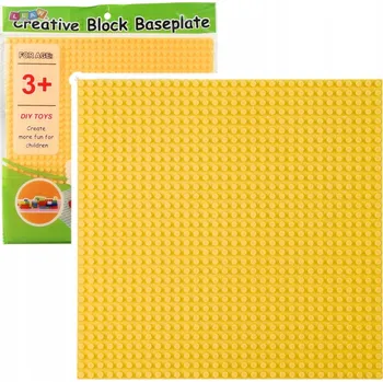 ostatní stavebnice Žlutá stavebnicová deska pro kostky, 25,5 x 25,5 cm