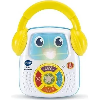 Hračka VTech – P'tit Walkman, dětský hudební walkman, světelný a kočovný robot s říkankami, vzdělávacími