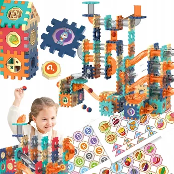 ostatní stavebnice STAVEBNICE EDUKAČNÍ STAVEBNICE KULIČKOVÁ DRÁHA 182 dílků