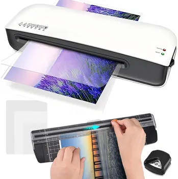 Laminátor LAMINÁTOR A4 4V1 S OŘEZÁVAČKOU PAPÍRU A RYCHLÝM NAHŘÁTÍM PRO KANCELÁŘ