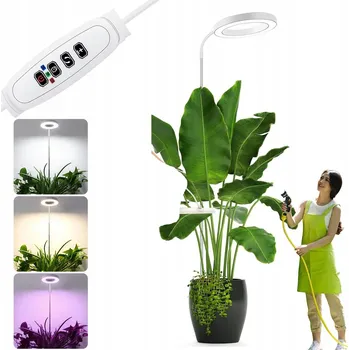 Osvětlení pro růst rostliny Lampa pro Růst Rostlin Panel pro Pěstování 10W Silná Stmívatelná s Časovačem