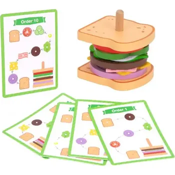 Dřevěná hračka Tooky Toy Poskládej si sendvič