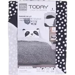 POVLEČENÍ BAVLNĚNÉ POVLEČENÍ PRO DĚTI ČERNÉ ZVÍŘÁTKA PANDA 200 X 140 CM