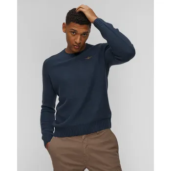 Pánská móda Tmavě Modrý Pánský Vlněný Svetr Aeronautica Militare 252ma1586ul00904-8184