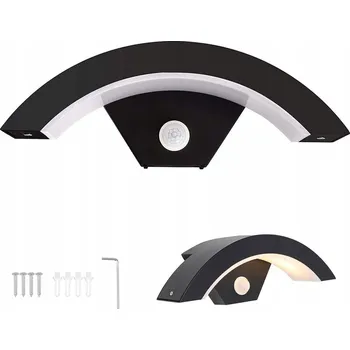 Venkovní osvětlení LED VENKOVNÍ NÁSTĚNNÁ LAMPA FASÁDNÍ SE SENZOREM POHYBU A SOUMRAKU 18W