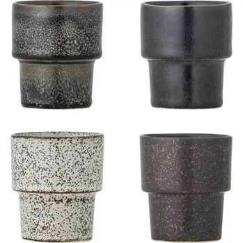 Stolování Bloomingville Hrnek Espresso Ewan Brown 75 ml – set 4 ks