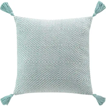 Dekorativní polštářek Douceur d'intérieur Dekorační bavlněný polštář LOUISETTE, 40 x 40 cm, modrý
