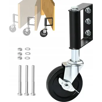 Pojezdové kolečko UNIVERZÁLNÍ KOLEČKO KE DVEŘÍM BRÁNY S PRUŽINOU OTOČNÉ KOLO 100KG S BRZDOU