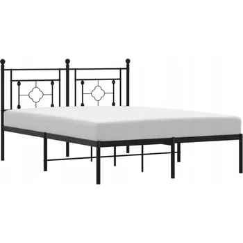 Postel Černý kovový rám postele 207 x 146 x 97 cm s úložným prostorem