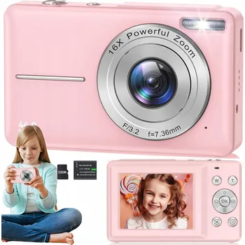 Digitální fotoaparát DIGITÁLNÍ FOTOAPARÁT HD PŘENOSNÝ 1080P 44MP STABILIZACE S 16X ZOOMEM