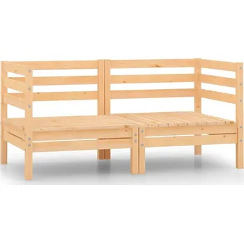 Zahradní pohovka vidaXL Zahradní rohové pohovky 2 ks masivní borové dřevo [806585] Barva: Přírodní