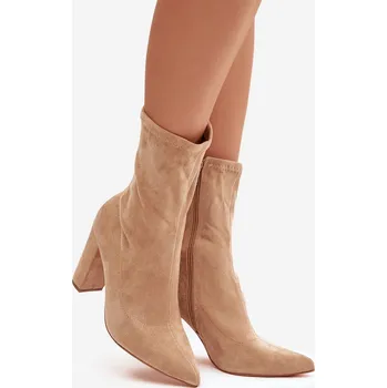 Dámská zimní obuv Boty na podpatku model 222724 béžový 38