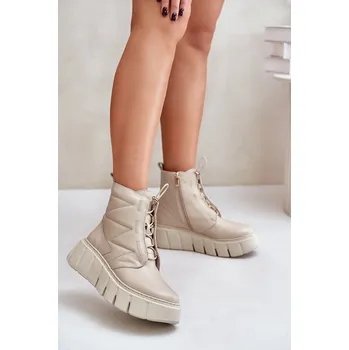 Dámská zimní obuv Boty na široké podrážce model 202820 Step in style béžový 40