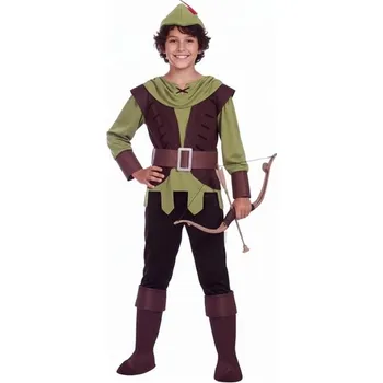 Karnevalový kostým KOSTÝM MALÝ LESNÍ LUKOSTŘELEC ZELENO-HNĚDÝ KARNEVALOVÝ 128
