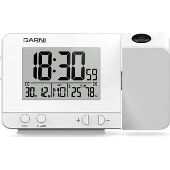 Budík GARNI technology Digitální budík s projekcí času a vnitřní teploty