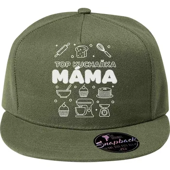 Top kuchařka máma, bílý potisk - Kšiltovka, čepice 5P RAP - nastavitelná