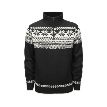 Pánský svetr BRANDIT svetr pánský 5029.8 přes hlavu norský vzor XL černá