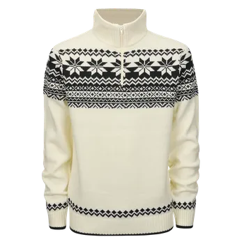 Pánský svetr BRANDIT svetr pánský 5029.7 přes hlavu norský vzor 4XL ecru