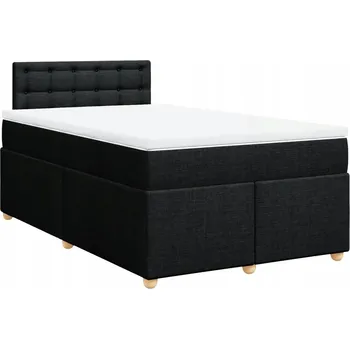 Postel Kontinentální postel černá 200 x 120 x 100,5 cm s matrací a topperem