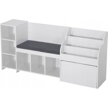 Zahradní lavice Dětská Skříňka 170x40x80CM Všestranný Design s Lavicí a Opěradlem Bílá