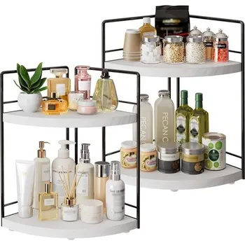 Koupelnový nábytek 2ks volně stojící police do koupelny, organizér na kosmetiku, malá rohová police do kuchyně,