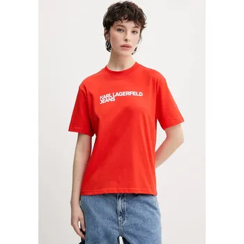 Pánská móda Bavlněné tričko Karl Lagerfeld Jeans A1W17005 červená 29X, vel. S
