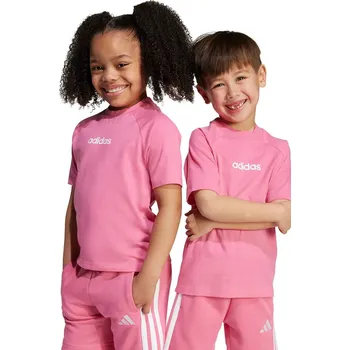 Dívčí tričko Dětské bavlněné tričko adidas JV9969 růžová 30X, vel. 122