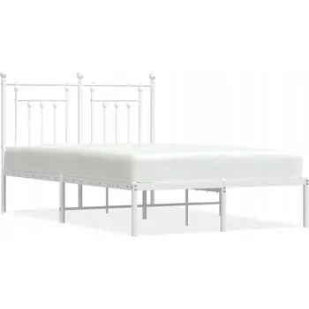 Postel Bílý rám postele z kovu, 196 x 125 x 97 cm, vhodná matrace 120 x 190 cm